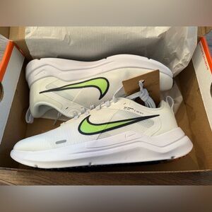 Nike White and Lime Green Athletic Shoes